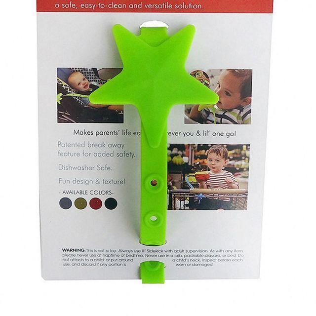 High-quality non-toxic silicone pacifier clip featuring a charming star, ideal baby accessory.