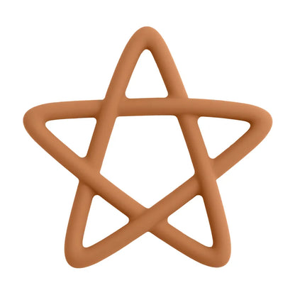 Star-shaped silicone teething toy displayed as a baby gift, suitable for nursery accessories