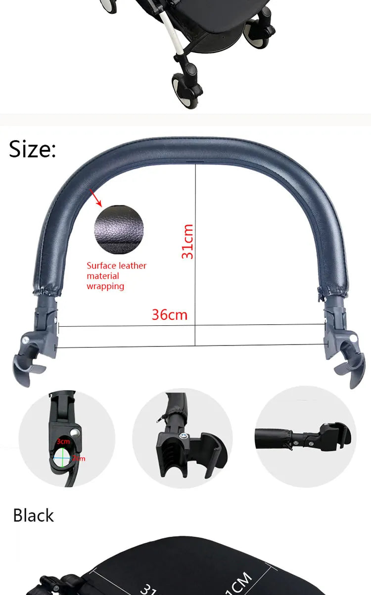 Enhance your baby's ride with this essential stroller accessories footboard and handlebar set