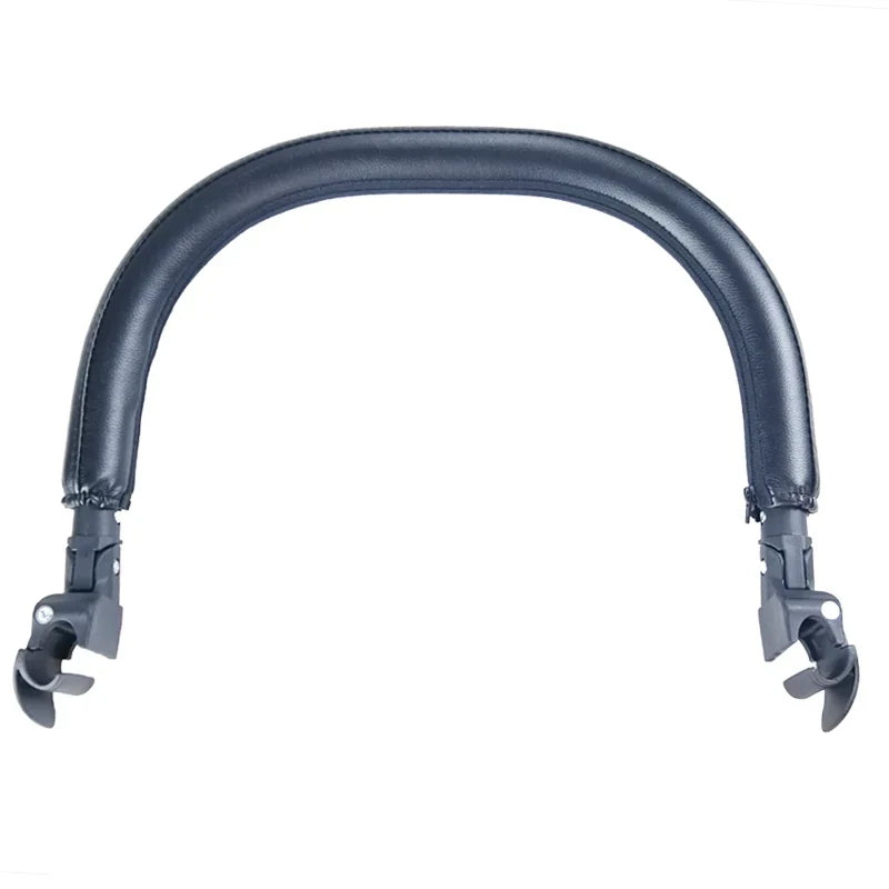 Travel-friendly baby stroller accessory set featuring easy-to-install footboard and handlebar