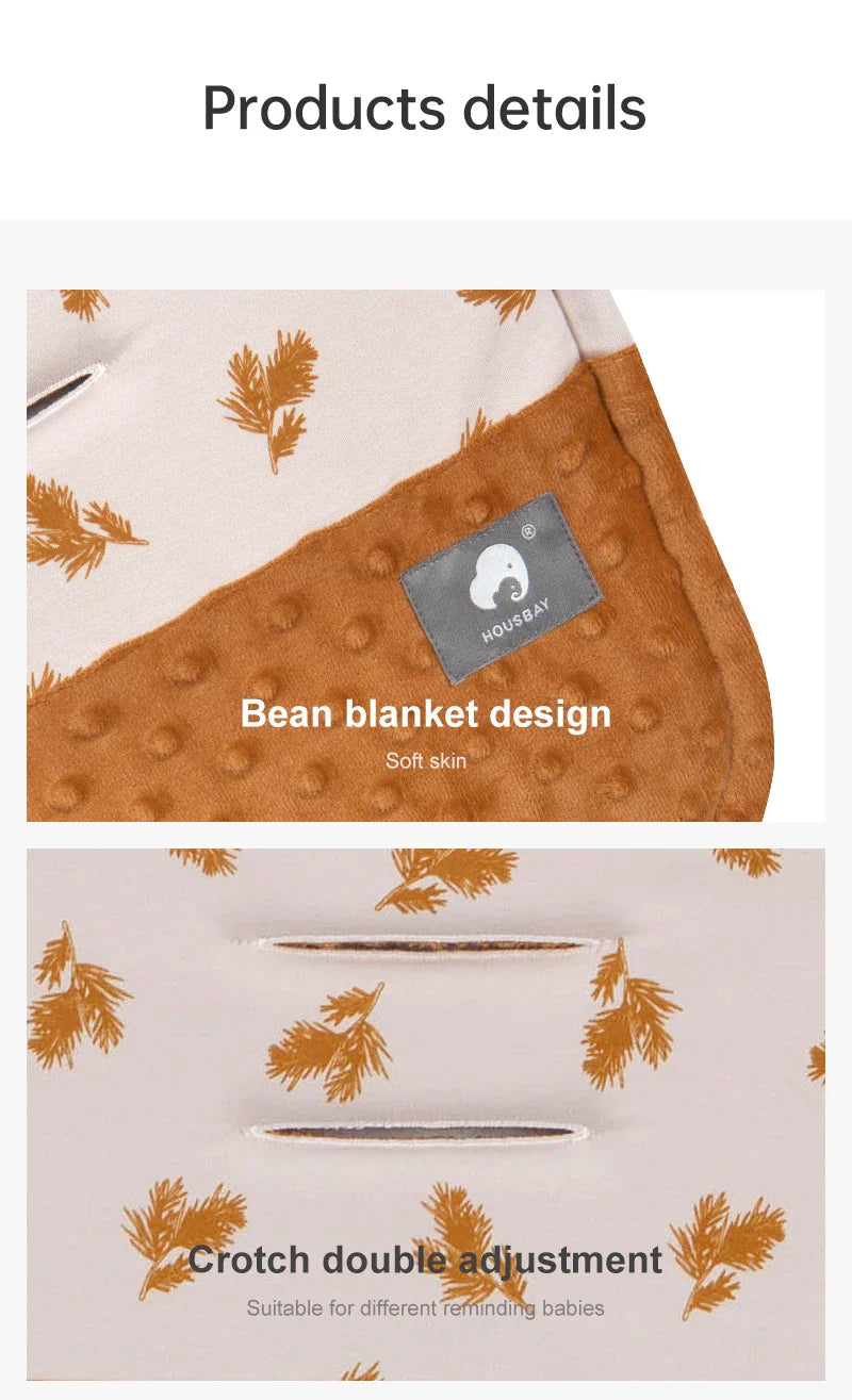 Baby travel stroller cushion, soft cotton blend with secure head support for infants.