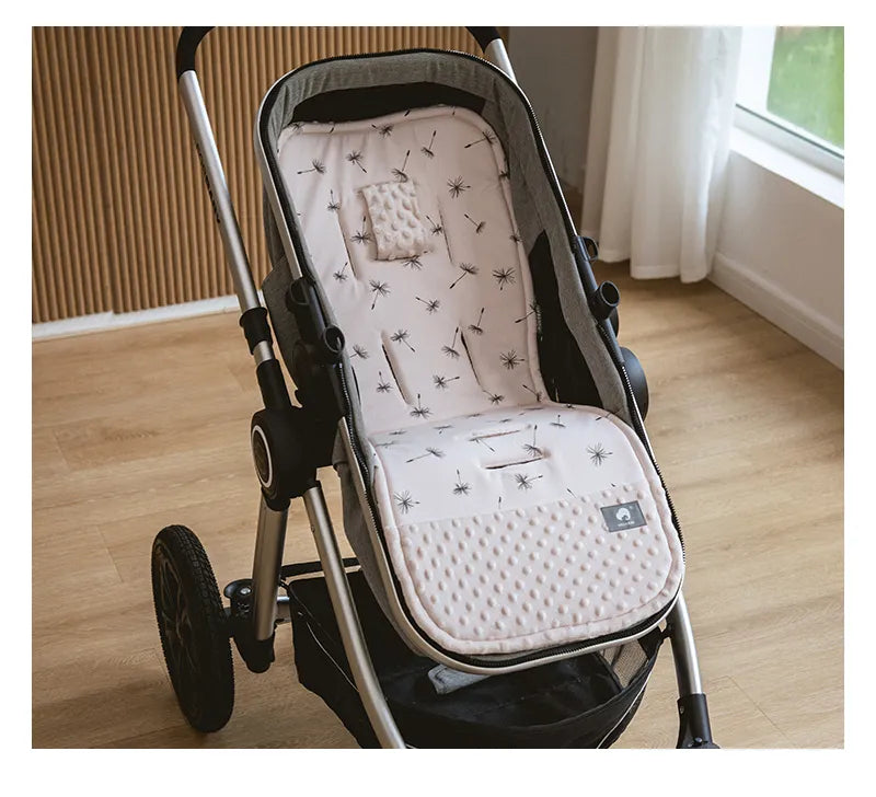 Infant support stroller cushion, soft cotton & polyester ensures a cozy ride for newborns.