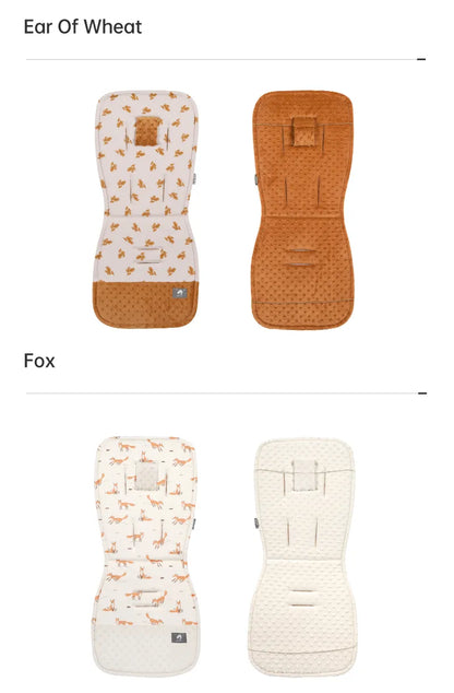 Soft touch baby stroller liner, cotton & polyester, enhances comfort for long trips with baby.