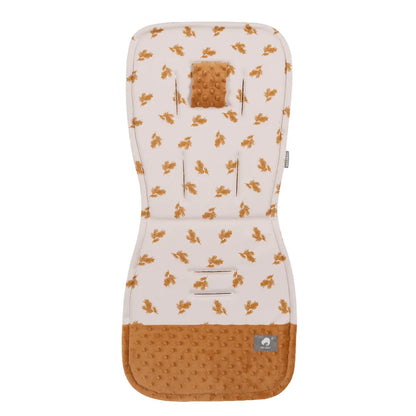 Soft polyester baby stroller cushion with cute elephants, providing comfort & support for toddlers.