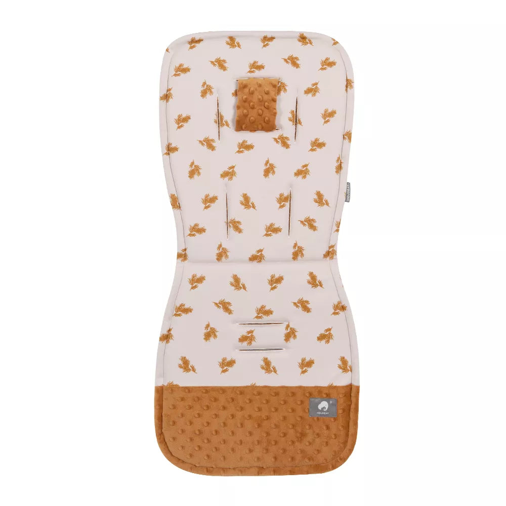 Cotton blend stroller cushion, soft and supportive for baby travel, essential accessory.