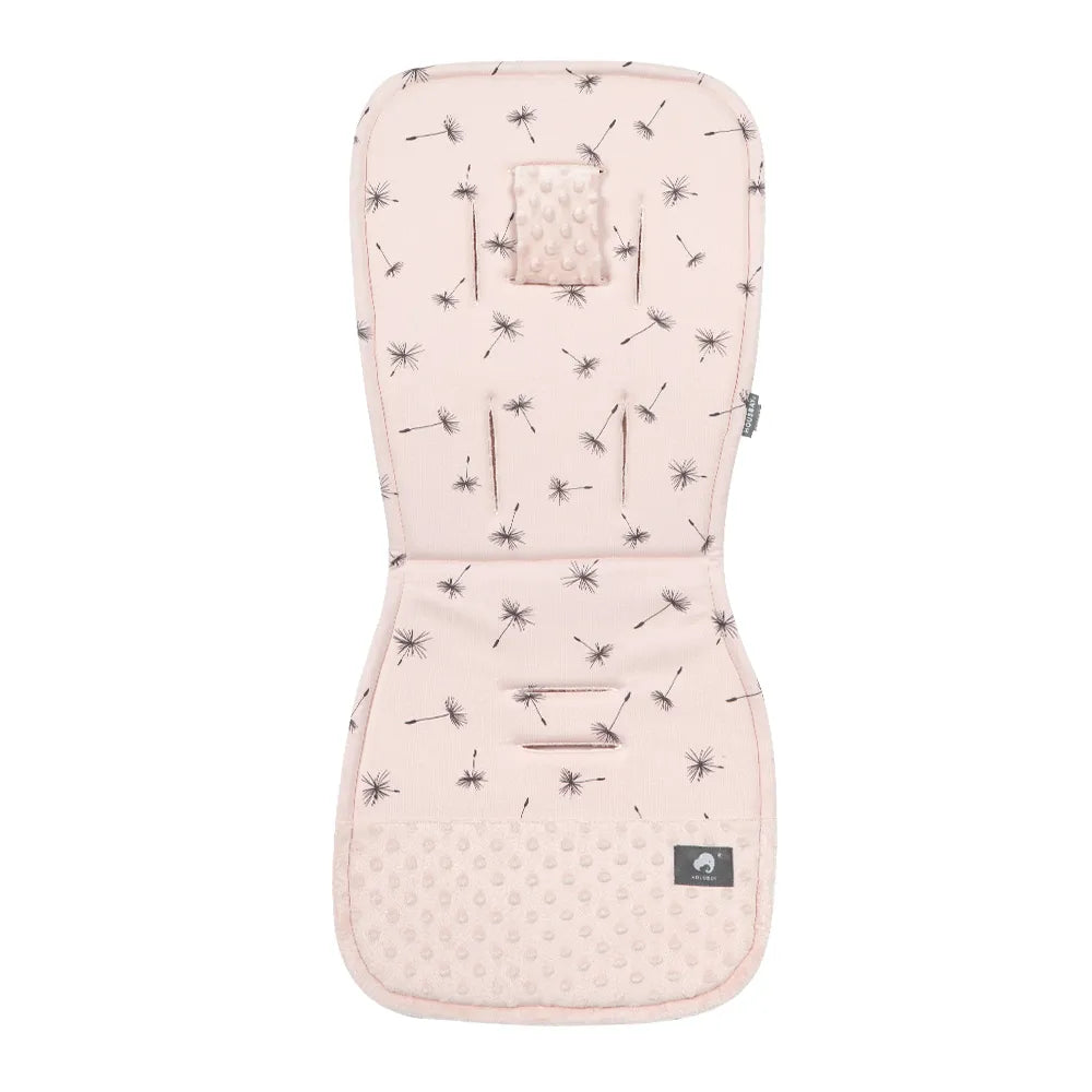 Grey star pattern baby stroller liner, cotton & polyester, provides ultimate infant comfort.