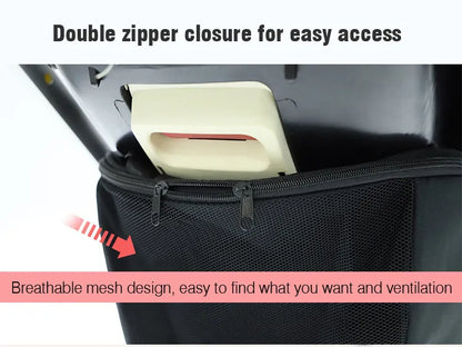Organized parenting solutions: black diaper bag alternative for strollers, holds all baby essentials