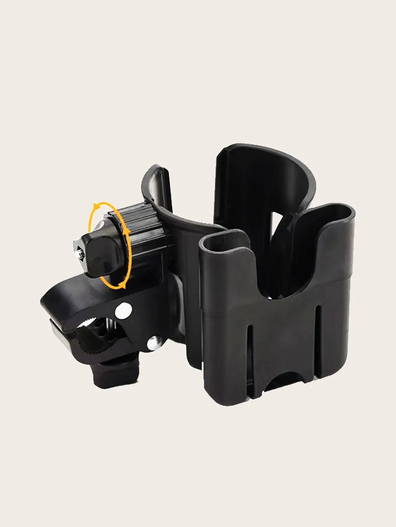 Compact stroller caddy with phone and bottle holder, essential baby gear for convenient travel.