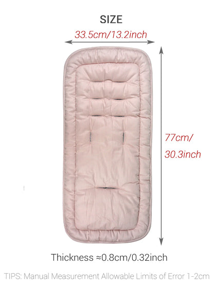 Close-up of a soft cotton baby stroller pad texture, ideal for infant comfort & support