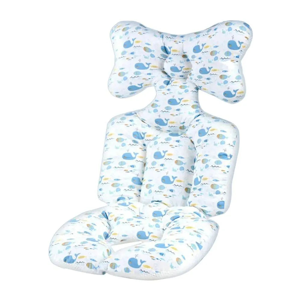 Infant and toddler stroller cushion, quilted cotton design for extra comfort