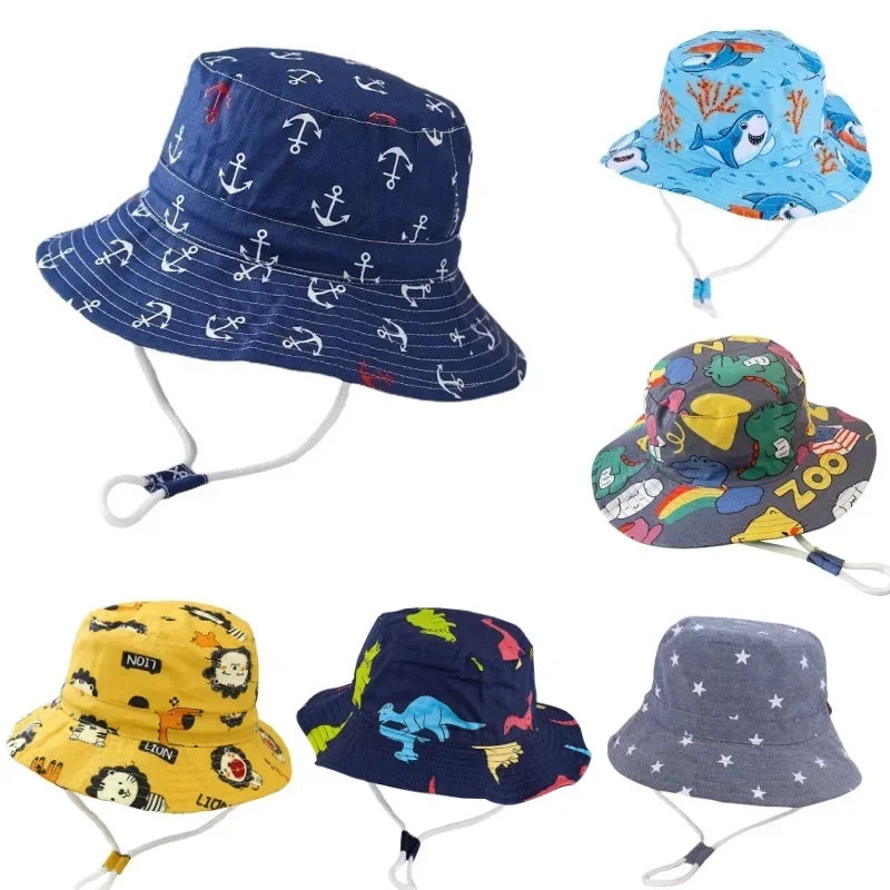 Baby summer sun hat, toddler, UV protection, adjustable strap, cotton, yellow