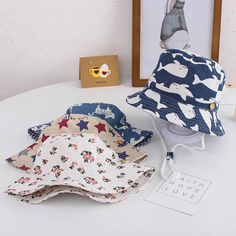 Kids cotton sun hat, designed for maximum comfort and sun blockage, various colors