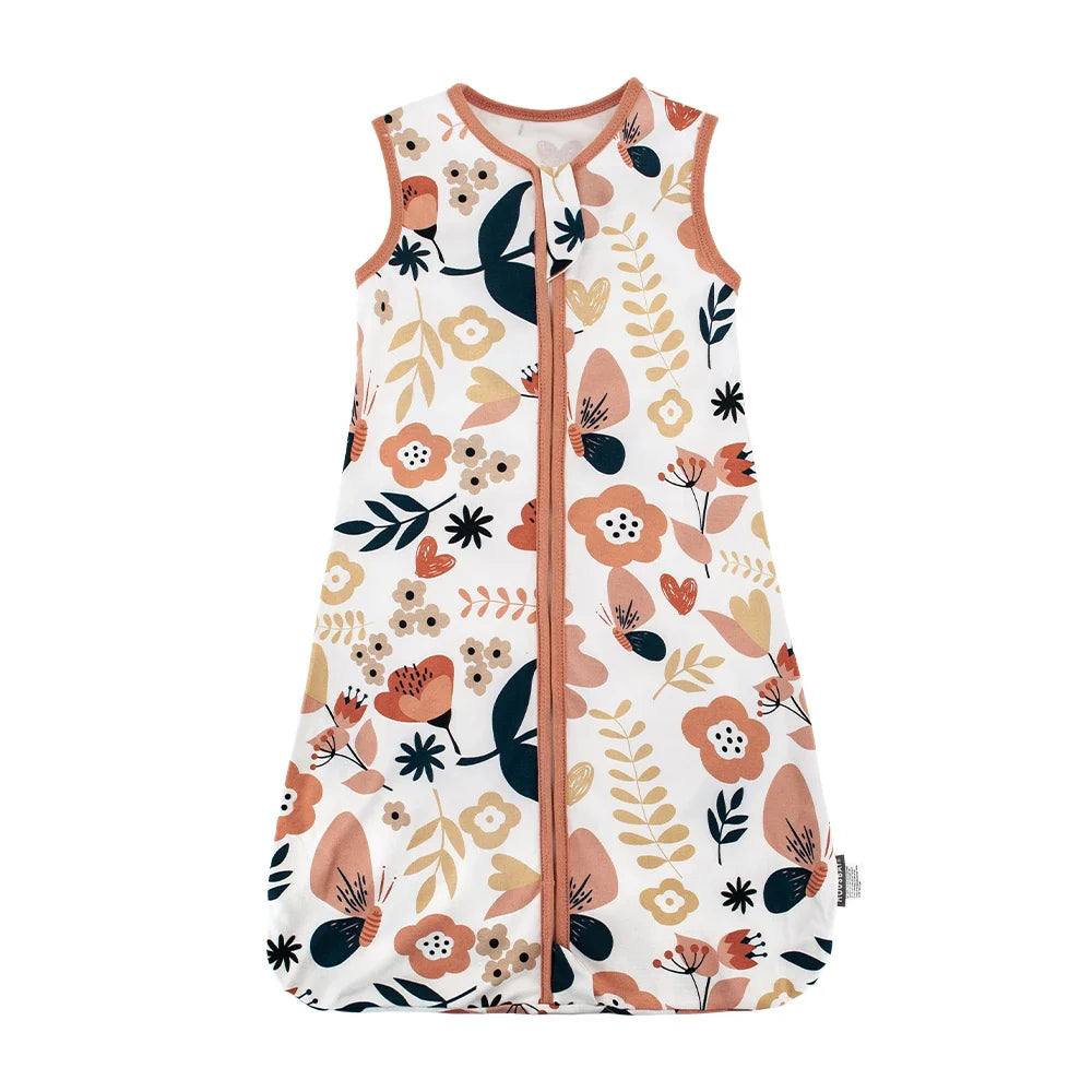 Back view of a simple, solid-color baby summer thin sleep sack, made from soft, breathable cotton.