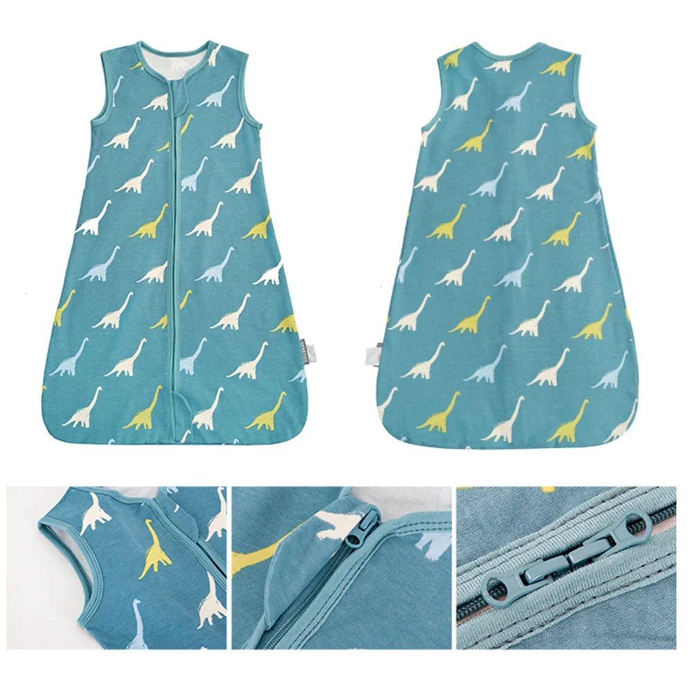Close-up of soft breathable cotton fabric of a baby summer sleep sack, ideal for toddler sleep.