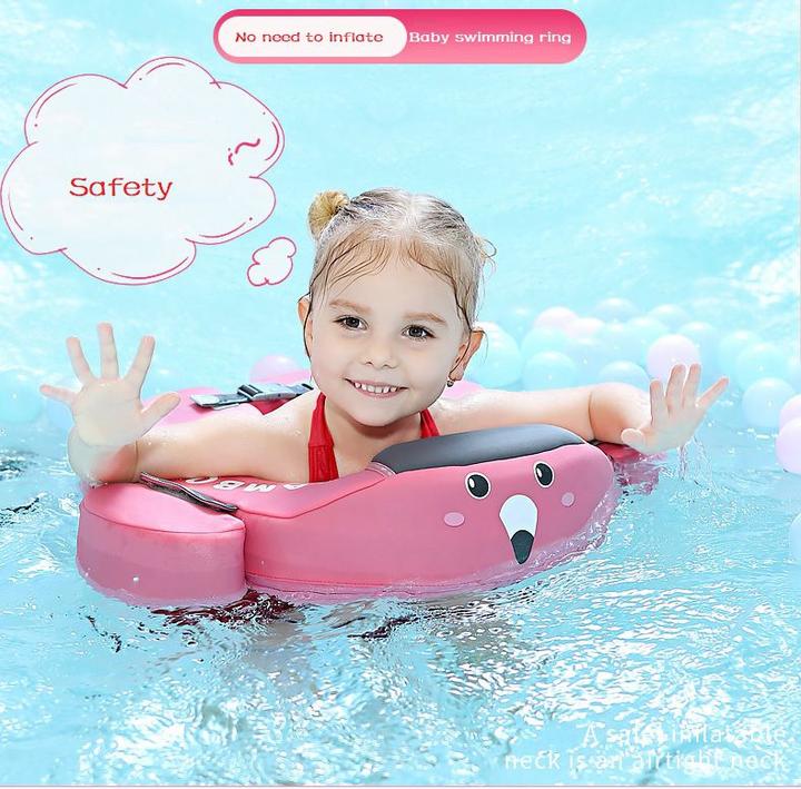 Premium baby swim trainer float, non-inflatable with UPF50+ sun canopy for pool