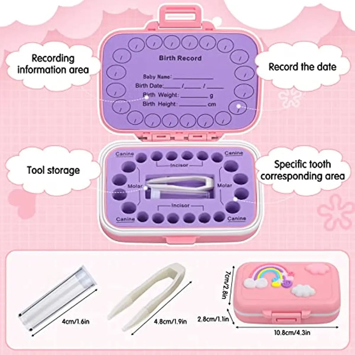 Personalized baby teeth souvenir box, a charming memory keepsake and dental milestone gift