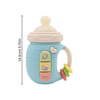 Infant teether and musical toy, designed to soothe gums with lights and engaging sounds for toddlers.