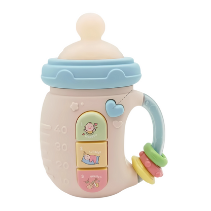 Toddler teether toy featuring bright lights and music, ideal for soothing gums and stimulating infant development.