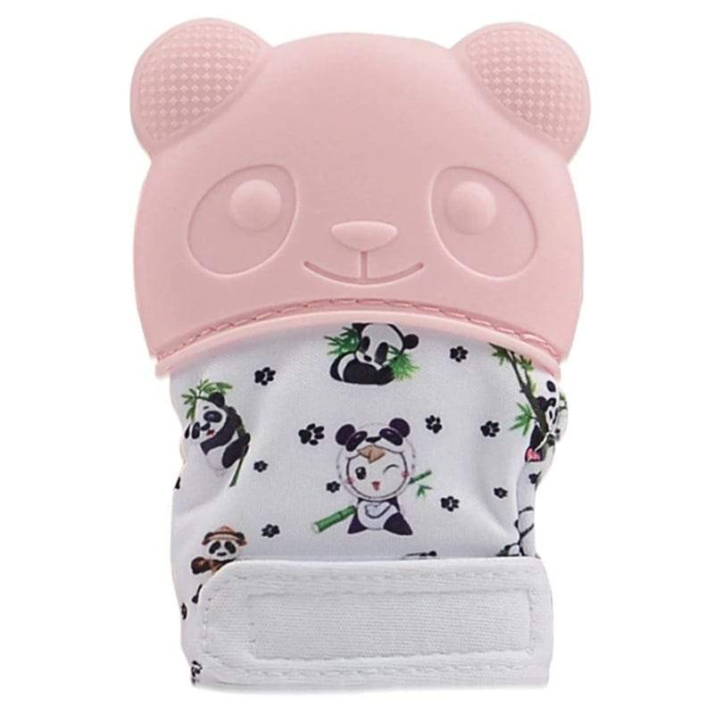 Packaging for Baby Teething Mitten, highlighting its silicone soother for baby safety & comfort