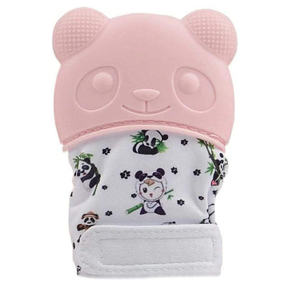 Packaging for Baby Teething Mitten, highlighting its silicone soother for baby safety & comfort