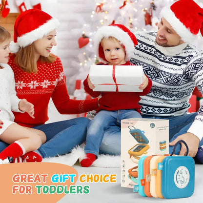 Brightly colored baby travel activity board, a durable educational toy for fine motor skill practice