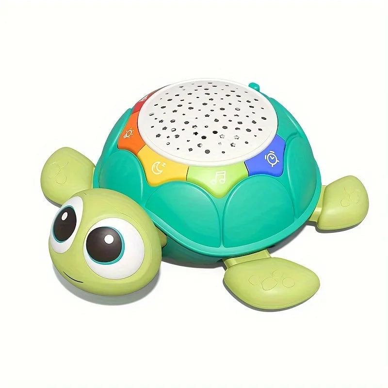 Baby Turtle Crawling Projector with music and lights, a sensory development toy for infants