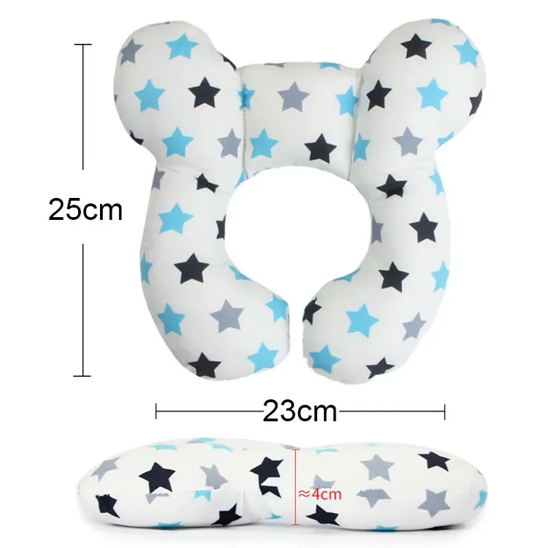 Versatile U-shape infant head support, suitable for car seats, strollers, and even plane travel for baby