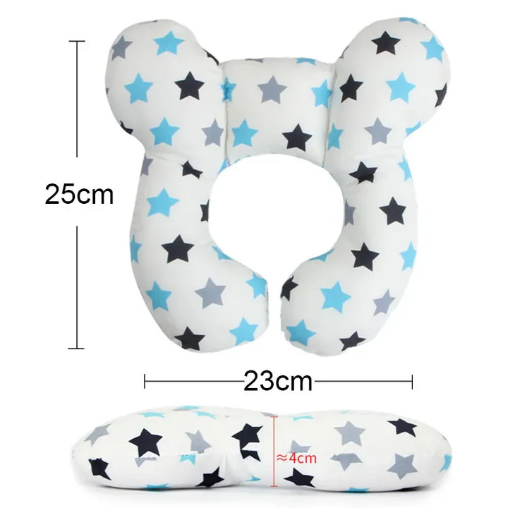 Versatile U-shape infant head support, suitable for car seats, strollers, and even plane travel for baby