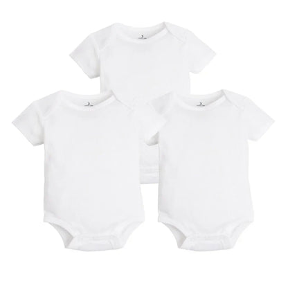 Baby unisex cotton 3-piece pajama set, pink with tiny heart details, a charming infant sleepwear option.