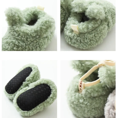 Soft sole baby shoes, anti-slip, unisex, winter-ready for crib and early walking.