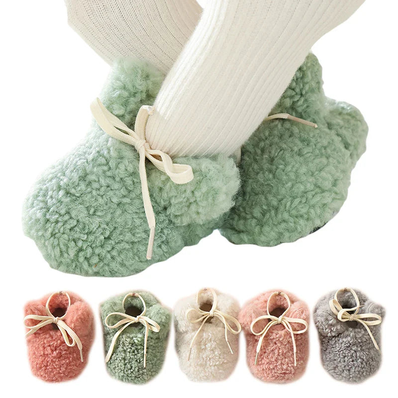 Soft sole baby boy winter shoes, anti-slip design for crib or first steps, cozy.