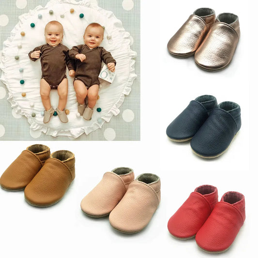 Baby unisex soft black leather booties with elastic ankle for newborn & infant comfort