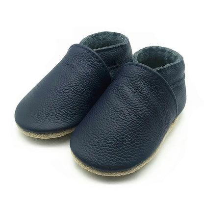 Unisex soft leather baby booties in various colors, essential newborn & infant footwear