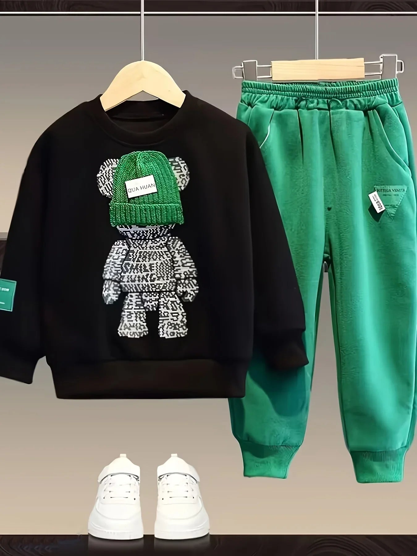 Versatile baby two-piece outfit, comfy cotton blend for winter and spring baby clothing