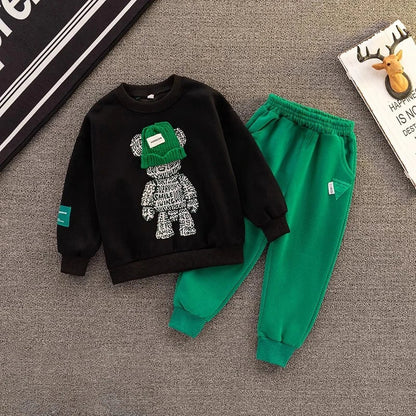 Baby long-sleeve winter outfit, a warm and cozy two-piece set in a soft cotton blend