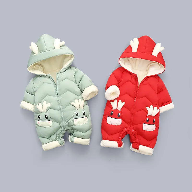 Baby Unisex Winter Hooded Snowsuit Jumpsuit