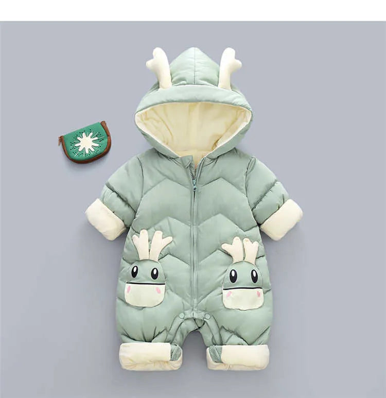 Baby Unisex Winter Hooded Snowsuit Jumpsuit
