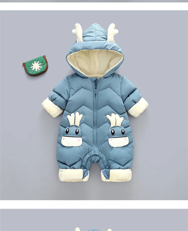 Baby Unisex Winter Hooded Snowsuit Jumpsuit