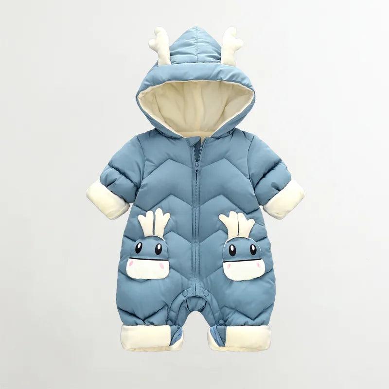 Baby Unisex Winter Hooded Snowsuit Jumpsuit