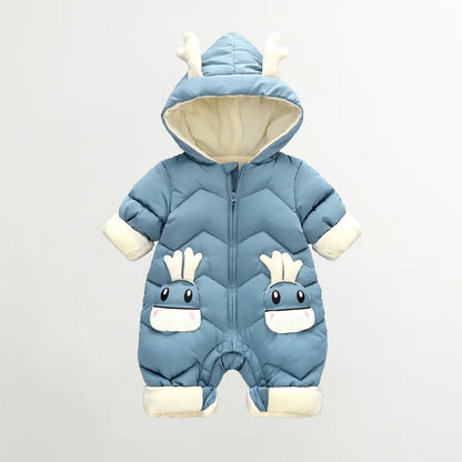 Baby Unisex Winter Hooded Snowsuit Jumpsuit