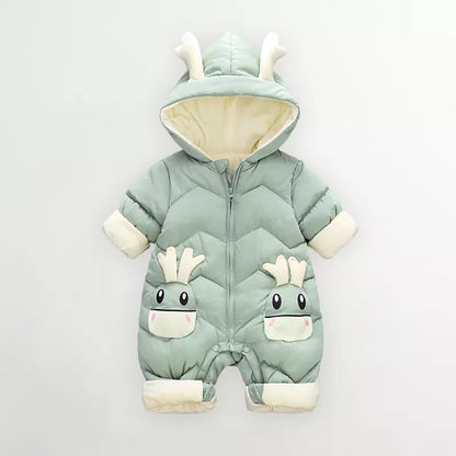 Baby Unisex Winter Hooded Snowsuit Jumpsuit