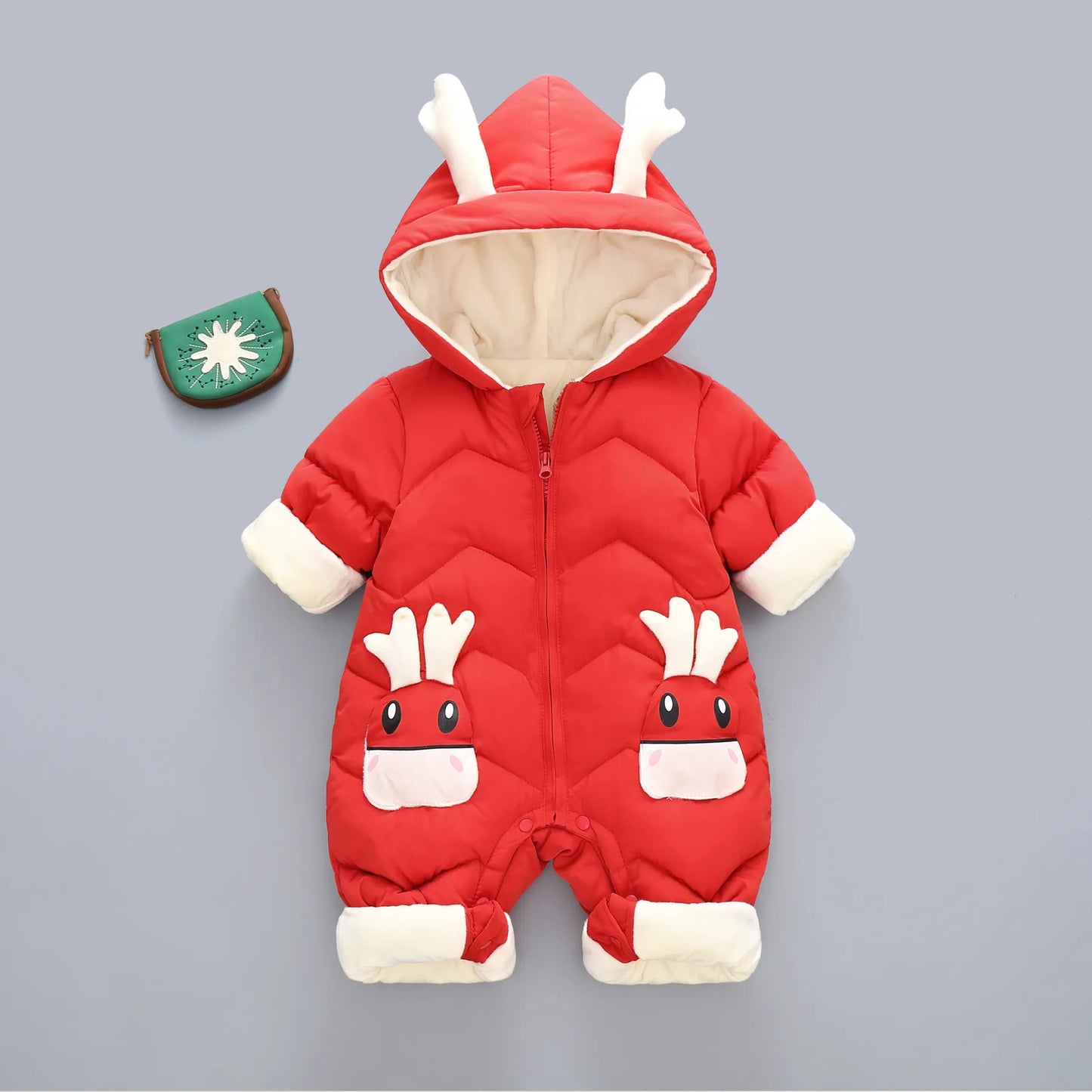 Baby Unisex Winter Hooded Snowsuit Jumpsuit