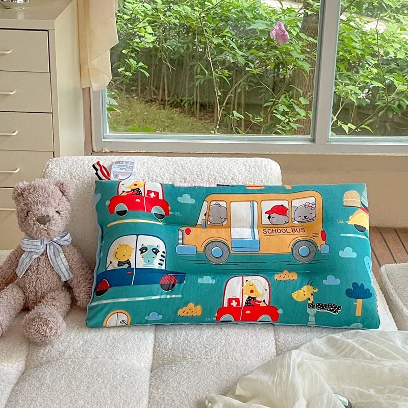 Baby comfort velvet sleep pillow, providing gentle head support for infants and toddlers during rest.