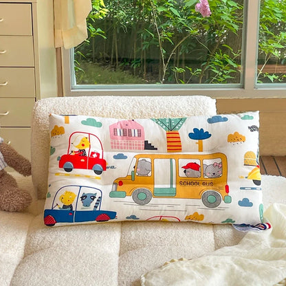 Ergonomic velvet baby pillow, designed to prevent flat head syndrome in infants and toddlers.