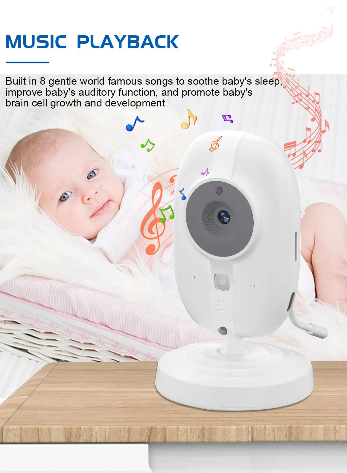 Wireless baby monitor setup, demonstrating ease of installation in a modern nursery.