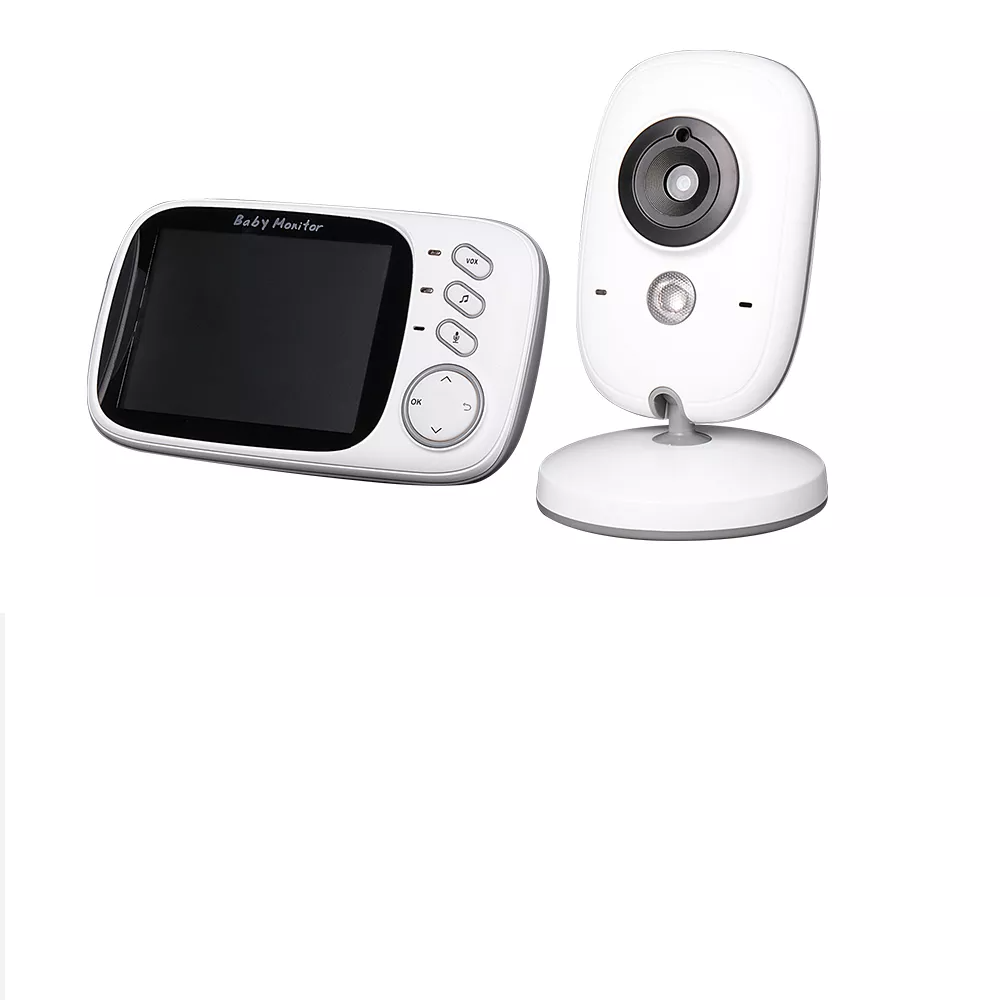 Compact baby monitor with 3.5-inch display, showing clear video feed from nursery camera.
