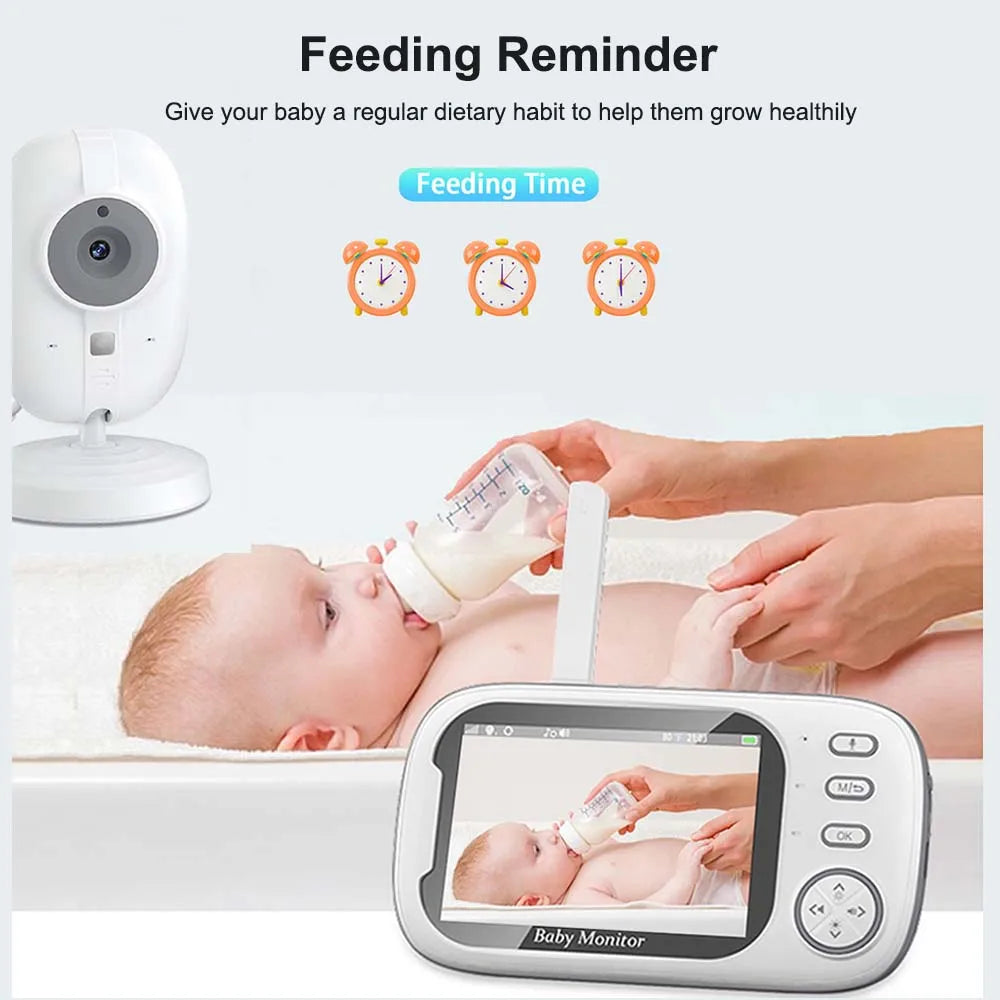 Parent unit of baby monitor featuring a 3.5-inch screen and intuitive control buttons.