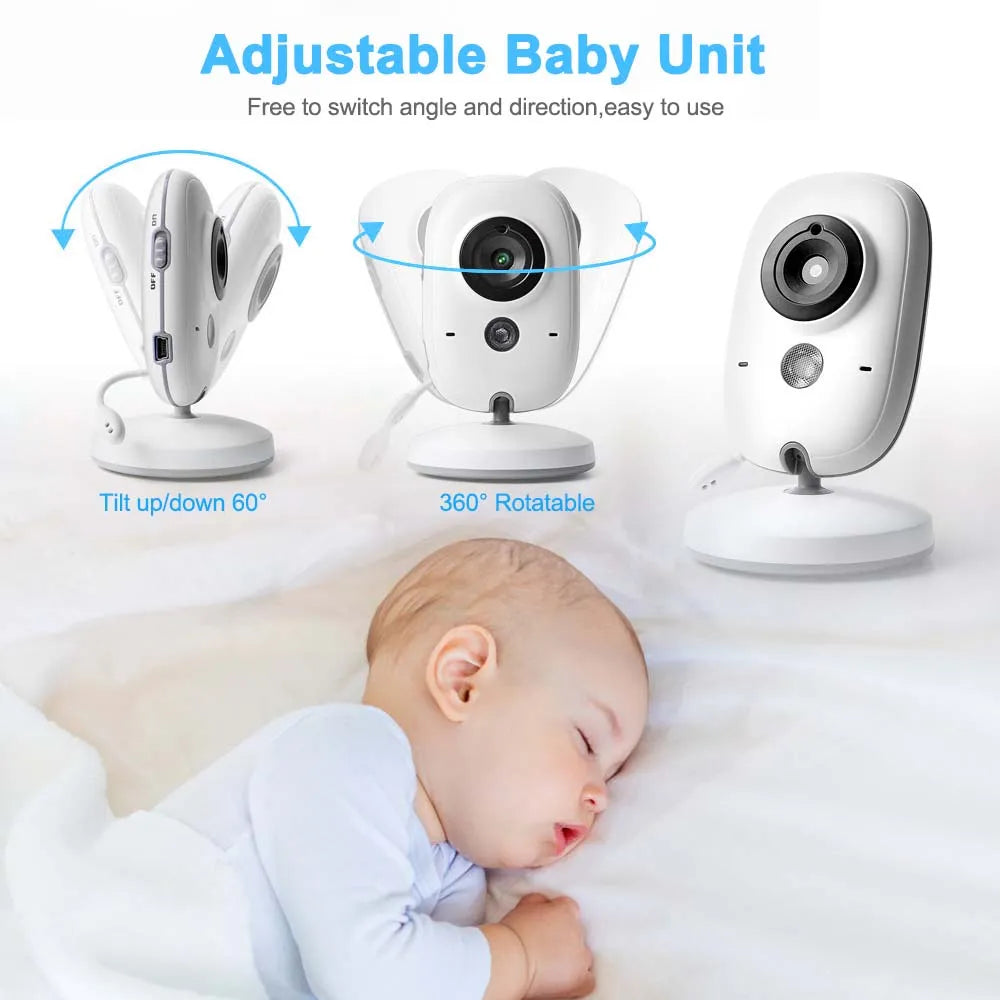 Baby monitor camera mounted in a nursery, offering wide-angle view for child safety.