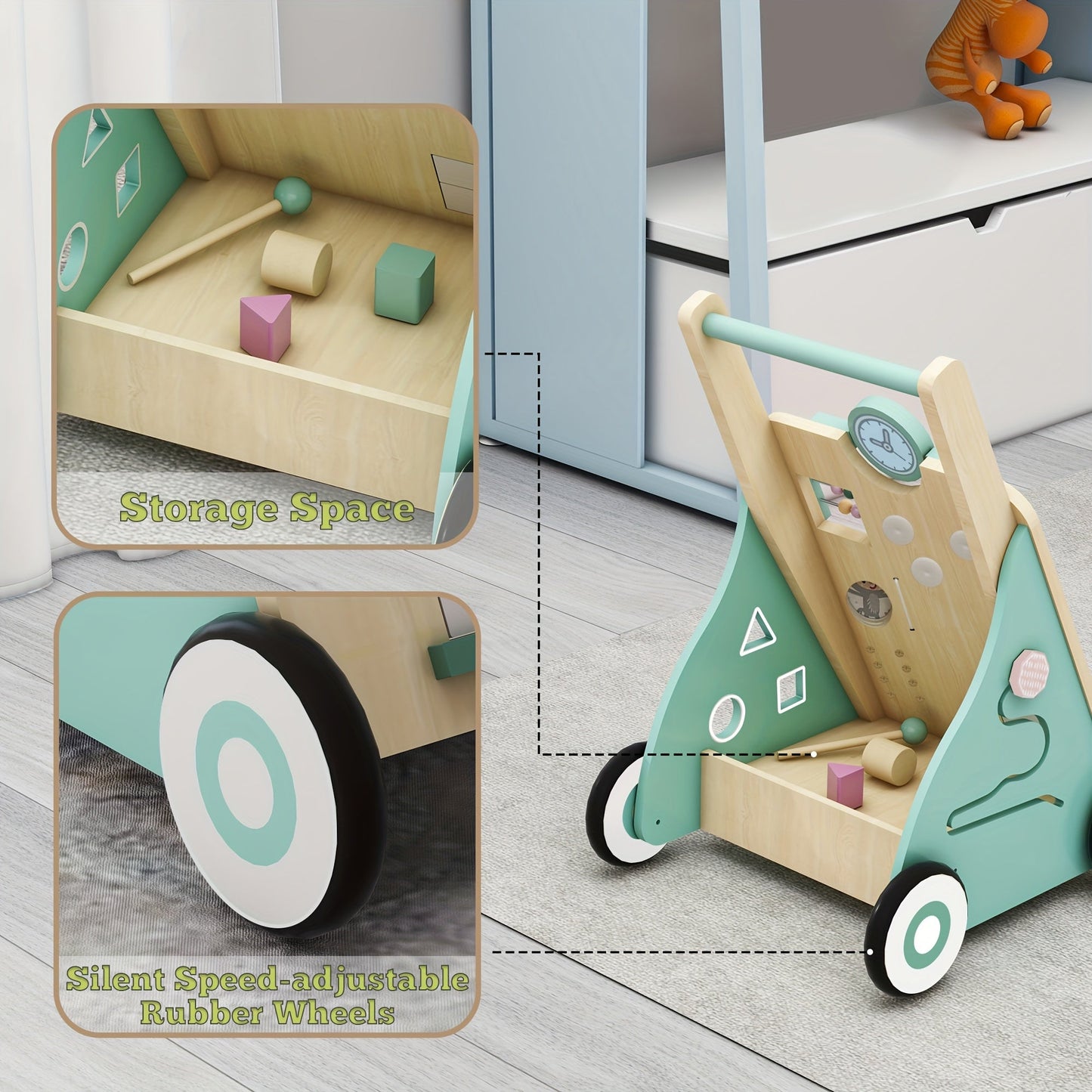 Baby gear with adjustable features, providing a safe and entertaining experience for infants.