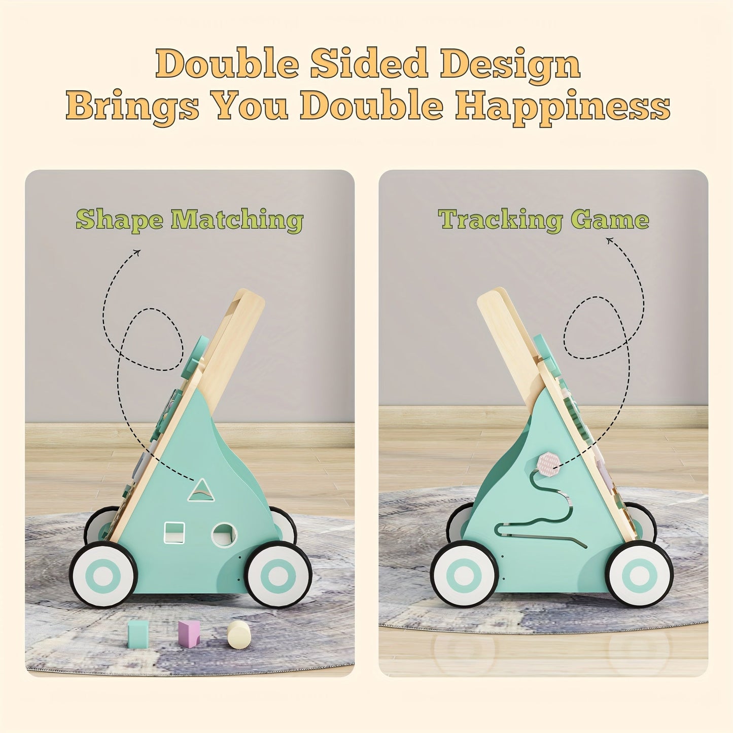 Educational baby walker designed to aid first steps and encourage active learning for kids.